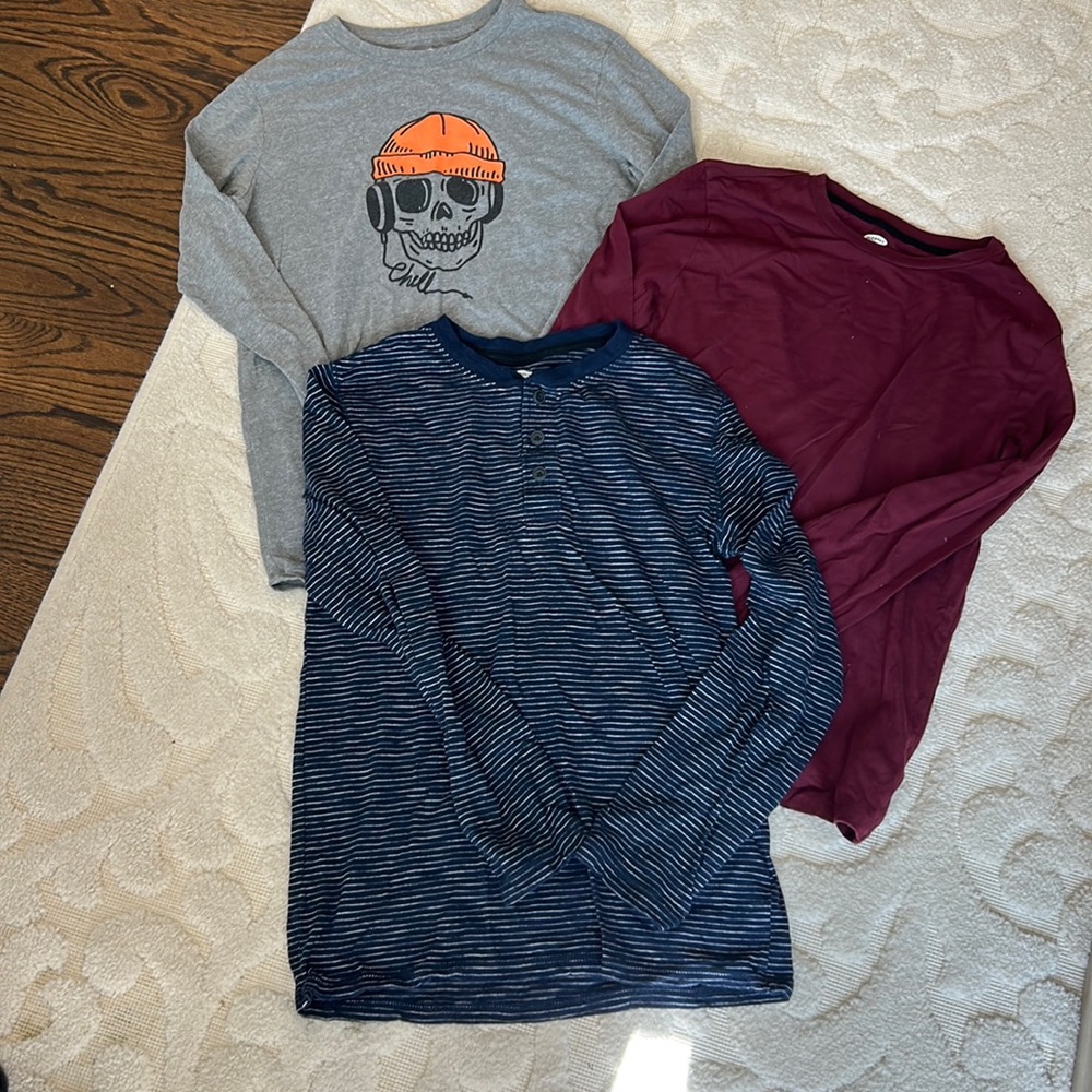 Three boys, Old Navy, longsleeve T-shirts all XL, 14–16